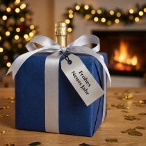 Itens Etiqueta para presente "Feliz Ano Novo" prata 8×3,5 cm 50 unidades