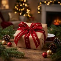 Itens Fita para presente Fita de Natal Fita de veludo vermelha 25mm 20m