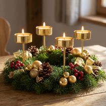 Itens Porta-velas para encaixar porta-velas dourado Advent Ø4cm 8 un