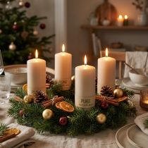 Itens Vela pilar PURE velas Wenzel bege 130/60mm