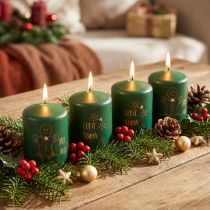 Itens Velas de Natal verdes, conjunto de 4, Ø5cm, A6cm, decoração de Advento