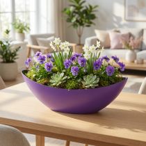 Itens Tigela decorativa para barco planta roxa 38,5 cm × 12,5 cm × 13 cm