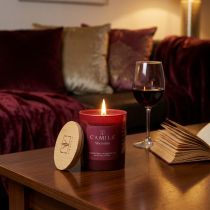 Itens Vela perfumada em copo Camila vinho tinto Ø7,5cm Alt.8cm
