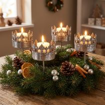 Itens Porta-velas antigo em prata, porta-velas Ø5cm H10cm, 4 peças