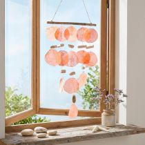 Itens Decoração suspensa Maritim Capiz conchas madeira flutuante 28x66cm