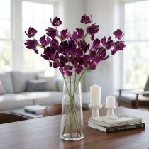 Itens Mokara orquídea roxa 50 cm artificial 6 unidades