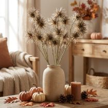 Itens Flor artificial de xanthium decoração de outono 6 flores creme, marrom 80 cm 3 unidades