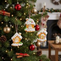 Itens Casa crocante decorações para árvores de natal casa de gengibre Alt.9cm 3 unidades