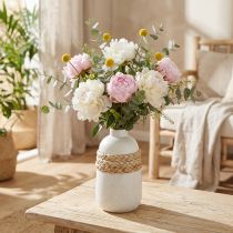 Itens Vaso de flores de cerâmica branca e vaso de ervas marinhas decoração de verão H17.5cm