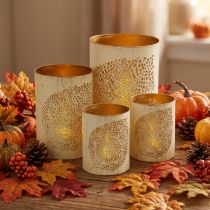 Itens Lanterna de outono decoração de metal H20.5/15.5/10.5cm conjunto de 3