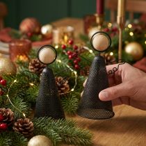 Itens Figura de anjo natal metal preto natural 15,5 cm 2 unidades