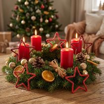 Itens Estrelas para guirlanda do Advento decoração de Natal juta vermelha 15cm 8 un