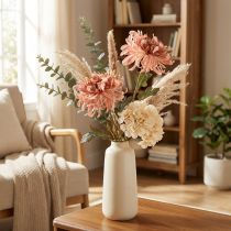 Itens Crisântemos Rosa Salmão Artificial Ø13cm L72cm 2pcs