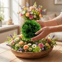 Itens Mini bola de grama decorativa verde artificial Ø10cm 1ud