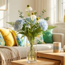 Itens Flor Echinacea branco artificial 90cm