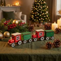 Itens Trem de Natal decoração ferroviária locomotiva de madeira Alt.7,5cm 4 peças