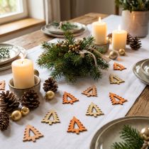 Itens Decoração dispersa árvore de natal laranja 4cm 72 unidades