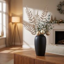 Itens Samambaia decorativa artificial champanhe metálica C85cm 2 unidades