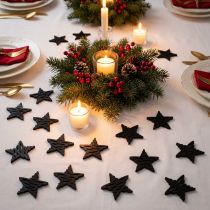 Itens Decoração dispersa estrelas pretas madeira de Natal Ø4cm 72 unidades