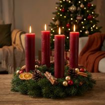 Itens Velas velas em bastão cor sólida vermelho escuro 50×300mm 4 un
