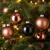 Itens Bolas de Natal bolas de vidro prata damasco Ø6cm 24 un