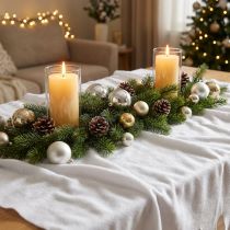 Itens Manta de neve toalha de mesa decorativa branca de inverno 100×270cm