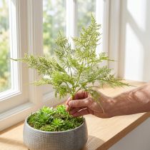 Itens Planta artificial de samambaia artificial em floco verde L45cm