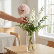 Itens Allium com cebola artificial de flores rosa Ø18cm C90cm