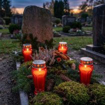 Itens Velas/luzes vermelhas para túmulo, 18 horas de duração, Ø9cm A19cm, 4 peças