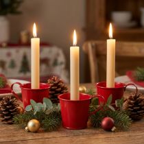Itens Porta-velas de metal vermelho H6cm 6 peças
