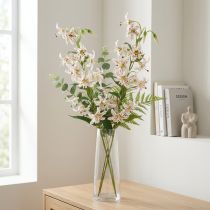 Itens Lírio artificial em formato de haste, para decoração elegante e de baixa manutenção, 82 cm, 2 peças.