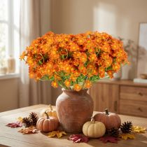 Itens Buquê artificial de camomila para decoração sazonal, 27 cm, 3 peças.