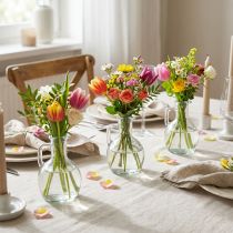 Itens Mini vaso/jarro de água com alça para mesa de jantar, decorativo e funcional, 12 cm, conjunto de 6 peças