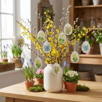 Itens Ovos de Páscoa com flores da primavera, ideais para arranjos de Páscoa ou para decorar janelas, 8 cm, 8 peças