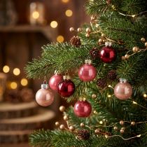 Itens Enfeite de Natal em vidro, brilhante, 3 cm, 22 peças