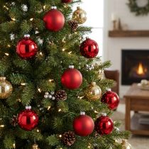 Itens Bola de Natal em vidro Ø6cm vermelho mix 24 unidades