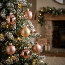 Itens Bolas de vidro bolas de natal vidro ouro rosa Ø4cm 24 peças