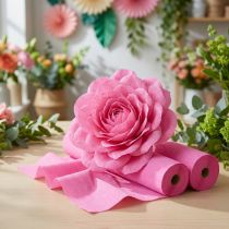 Itens Flor crepe rosa W10cm gramatura 128g/m² L250cm 2uns