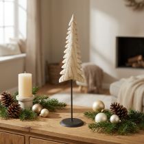 Itens Decoração de árvore de Natal de madeira decoração de madeira natural para ficar em pé H41cm