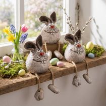 Itens Banqueta decorativa de cerâmica com borda de coelho 6,5×7×9,5cm 3 un