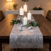 Itens Corredor de mesa decorativo de lã corredor de mesa decorativo de lã prata 23cm 25m