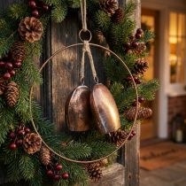 Itens Sinos de Natal tradicionais com acabamento em bronze, decoração para pendurar, campainha de porta Ø29cm