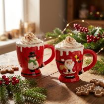 Itens Copos de Natal copo Papai Noel cerâmica 10,5 cm 2 unidades