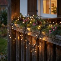 Itens Cadeia de luz LED para exterior 288er 2.4m preto/branco quente