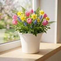 Itens Vaso de plástico “Irys” branco Ø17cm A14cm 1 unidade