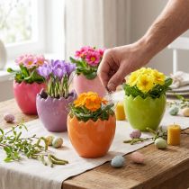 Itens Vaso decorativo Páscoa ovos de Páscoa coloridos cerâmica Ø11cm 4 peças