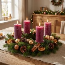 Itens Velas pilares velas Berry cor sólida roxas 50×100cm 4 un