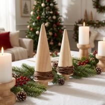 Itens Árvore de natal madeira decoração de mesa natural Natal Alt.18cm 2 unidades