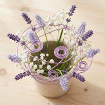 Itens Fio de alumínio roxo, 2mm, para joias e decoração, fio artesanal cor lavanda, 500g - 60m