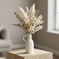 Itens Vaso de cerâmica branco para decoração a seco vaso com alça Ø9cm H21cm